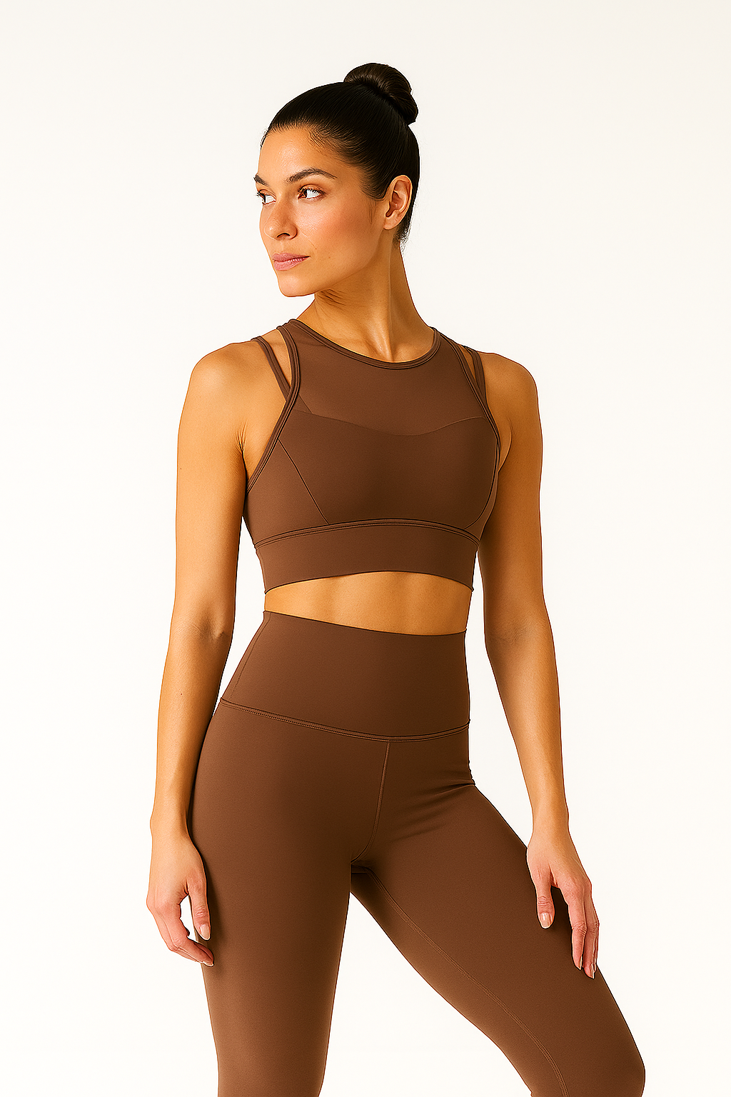 Crossover Sports Bra - Brown